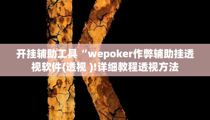 开挂辅助工具“wepoker作弊辅助挂透视软件(透视 )!详细教程透视方法