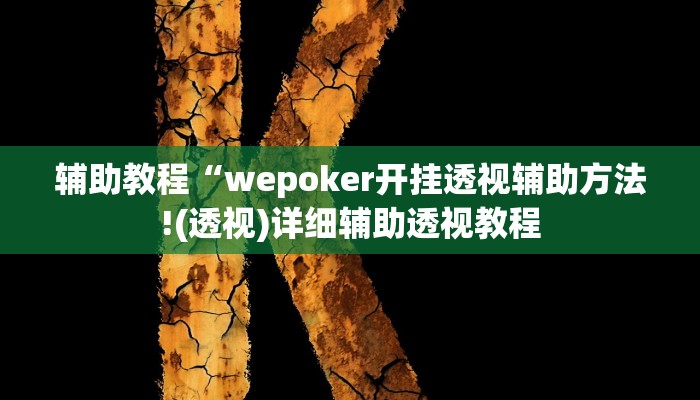 辅助教程“wepoker开挂透视辅助方法!(透视)详细辅助透视教程