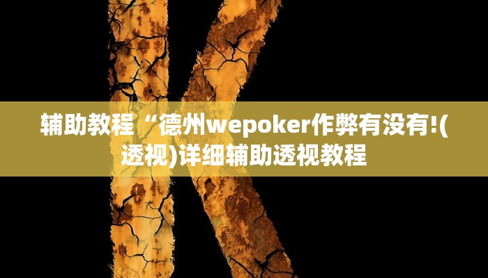 辅助教程“德州wepoker作弊有没有!(透视)详细辅助透视教程