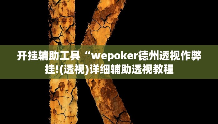 开挂辅助工具“wepoker德州透视作弊挂!(透视)详细辅助透视教程