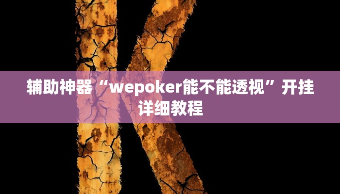 辅助神器“wepoker能不能透视”开挂详细教程