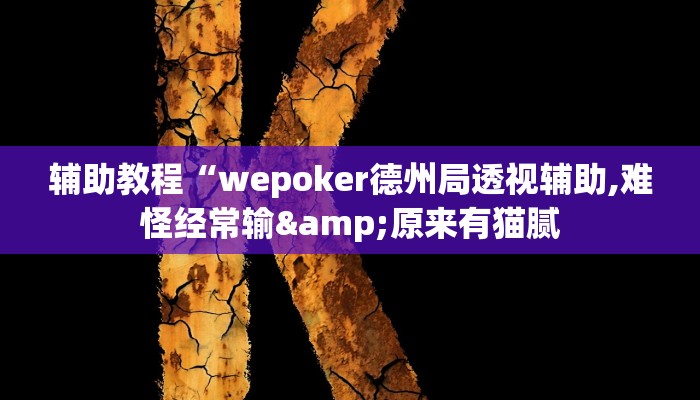 辅助教程“wepoker德州局透视辅助,难怪经常输&原来有猫腻