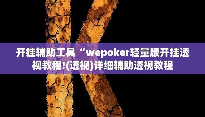 开挂辅助工具“wepoker轻量版开挂透视教程!(透视)详细辅助透视教程
