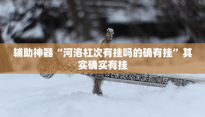 辅助神器“河洛杠次有挂吗的确有挂”其实确实有挂