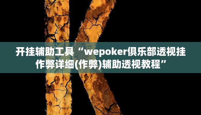 开挂辅助工具“wepoker俱乐部透视挂作弊详细(作弊)辅助透视教程”