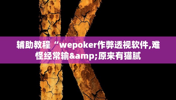 辅助教程“wepoker作弊透视软件,难怪经常输&原来有猫腻