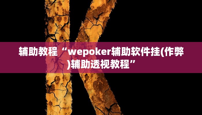辅助教程“wepoker辅助软件挂(作弊)辅助透视教程”