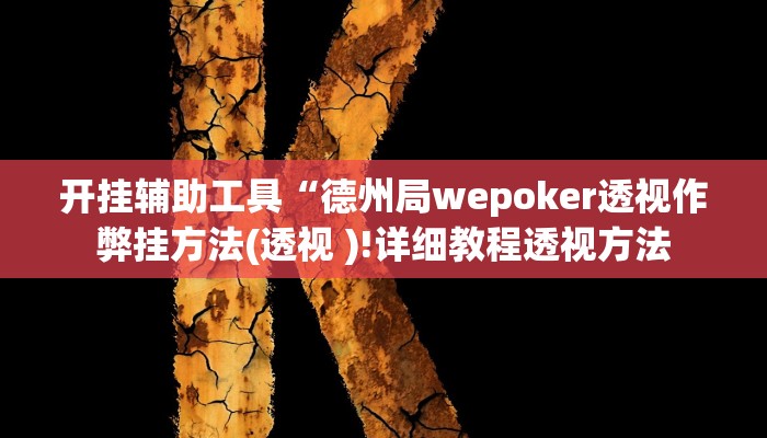 开挂辅助工具“wepokerplus辅助透视挂(作弊)辅助透视教程”
