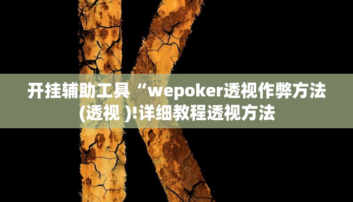 开挂辅助工具“wepoker透视作弊方法(透视 )!详细教程透视方法