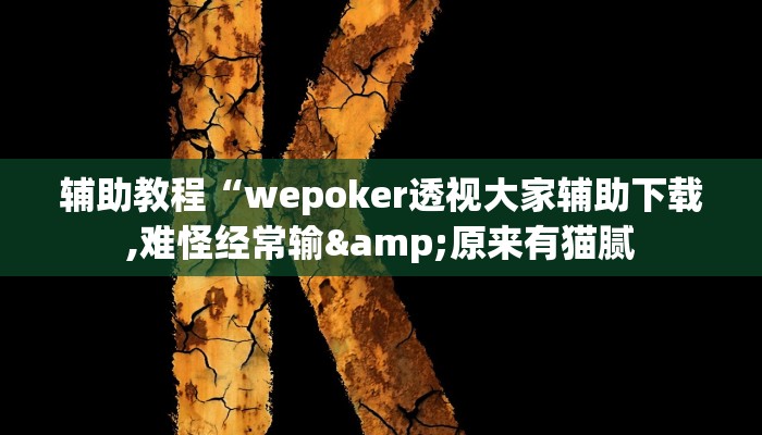 辅助教程“wepoker透视大家辅助下载,难怪经常输&原来有猫腻