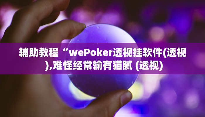 辅助教程“wePoker透视挂软件(透视 ),难怪经常输有猫腻 (透视)