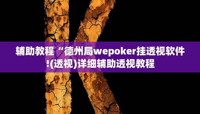 辅助教程“德州局wepoker挂透视软件!(透视)详细辅助透视教程