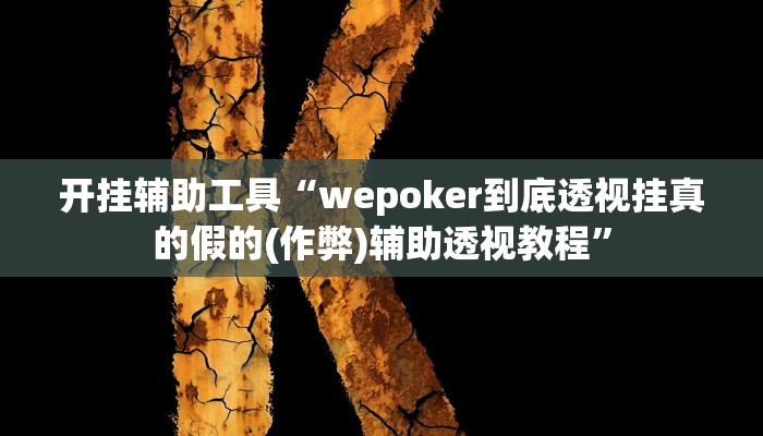 开挂辅助工具“wepoker到底透视挂真的假的(作弊)辅助透视教程”