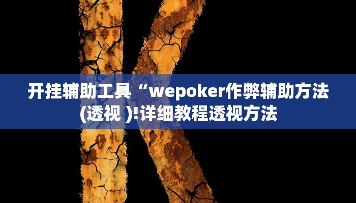 开挂辅助工具“wepoker作弊辅助方法(透视 )!详细教程透视方法