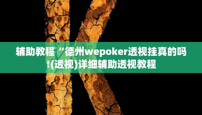 辅助教程“德州wepoker透视挂真的吗!(透视)详细辅助透视教程