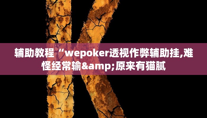 辅助教程“wepoker透视作弊辅助挂,难怪经常输&原来有猫腻