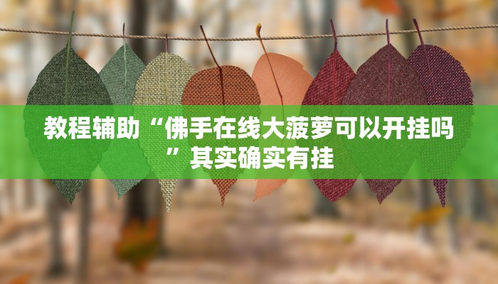 教程辅助“佛手在线大菠萝可以开挂吗”其实确实有挂