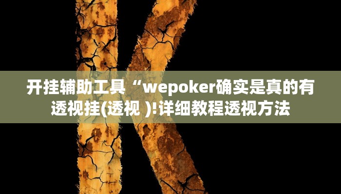 开挂辅助工具“wepoker确实是真的有透视挂(透视 )!详细教程透视方法