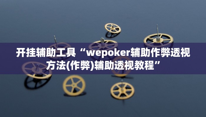 开挂辅助工具“wepoker辅助作弊透视方法(作弊)辅助透视教程”