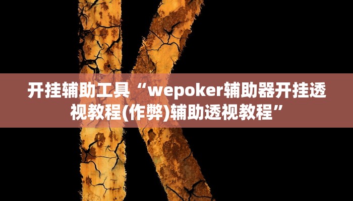 开挂辅助工具“wepoker德州作弊开挂方法!(透视)详细辅助透视教程