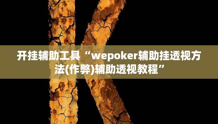 开挂辅助工具“wepoker辅助挂透视方法(作弊)辅助透视教程”