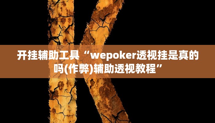 开挂辅助工具“wepoker透视挂是真的吗(作弊)辅助透视教程”