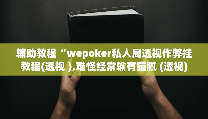 辅助教程“wepoker私人局透视作弊挂教程(透视 ),难怪经常输有猫腻 (透视)