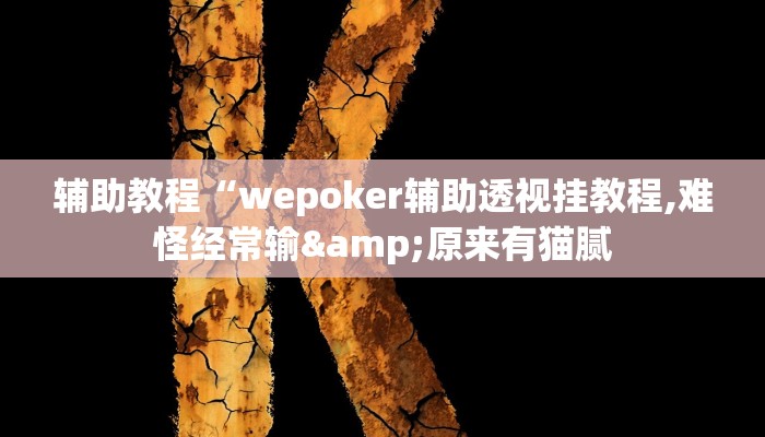 辅助教程“wepoker辅助透视挂教程,难怪经常输&原来有猫腻