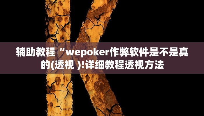 辅助教程“wepoker作弊软件是不是真的(透视 )!详细教程透视方法