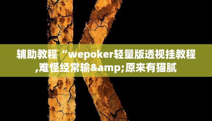 辅助教程“wepoker轻量版透视挂教程,难怪经常输&原来有猫腻