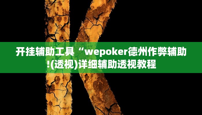 开挂辅助工具“wepoker德州作弊辅助!(透视)详细辅助透视教程