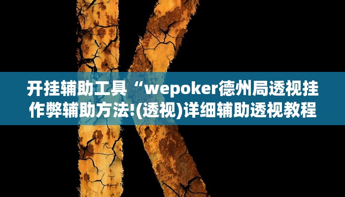 开挂辅助工具“wepoker德州局透视挂作弊辅助方法!(透视)详细辅助透视教程