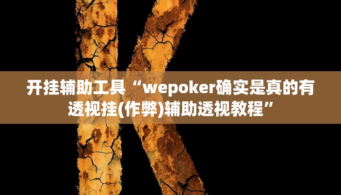 开挂辅助工具“wepoker确实是真的有透视挂(作弊)辅助透视教程”