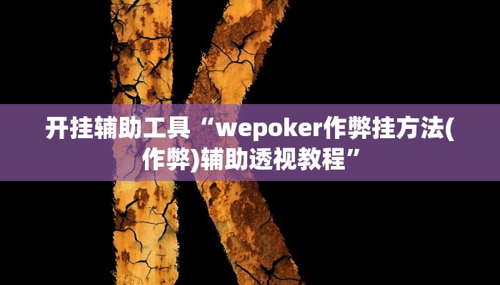 开挂辅助工具“wepoker作弊挂方法(作弊)辅助透视教程”