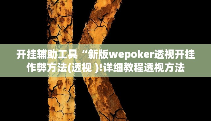 开挂辅助工具“新版wepoker透视开挂作弊方法(透视 )!详细教程透视方法