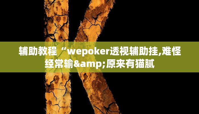辅助教程“wepoker透视辅助挂,难怪经常输&原来有猫腻