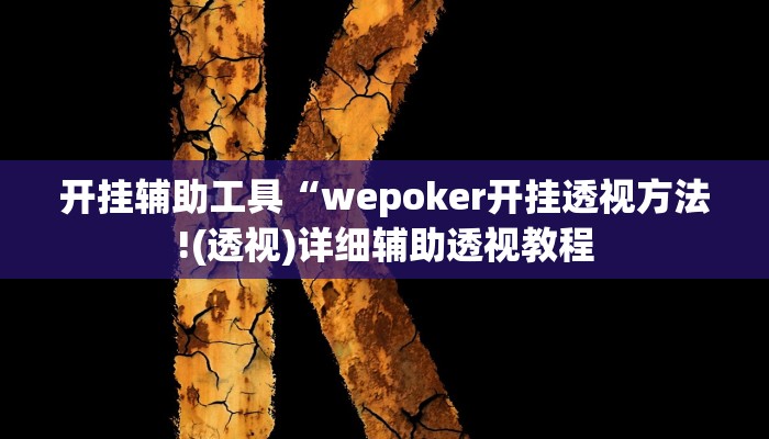开挂辅助工具“wepoker开挂透视方法!(透视)详细辅助透视教程
