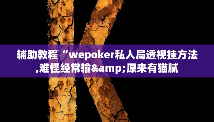 辅助教程“wepoker私人局透视挂方法,难怪经常输&原来有猫腻