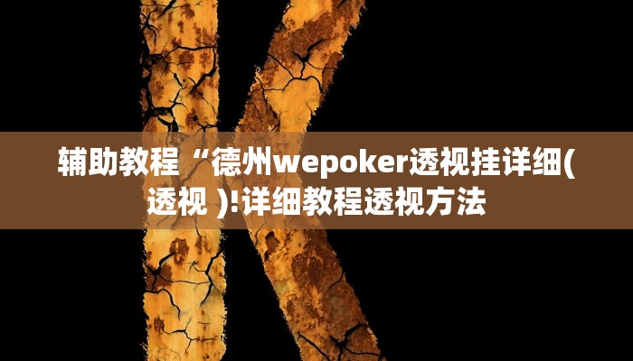 开挂辅助工具“wepoker透视作弊使用教程(透视 )!详细教程透视方法