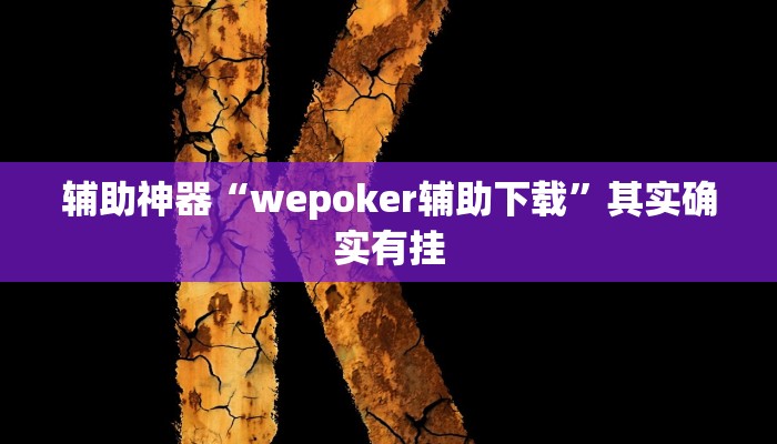辅助神器“wepoker辅助下载”其实确实有挂