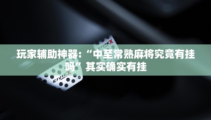 玩家辅助神器:“中至常熟麻将究竟有挂吗”其实确实有挂