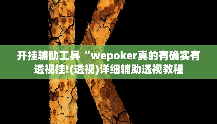 开挂辅助工具“wepoker真的有确实有透视挂!(透视)详细辅助透视教程