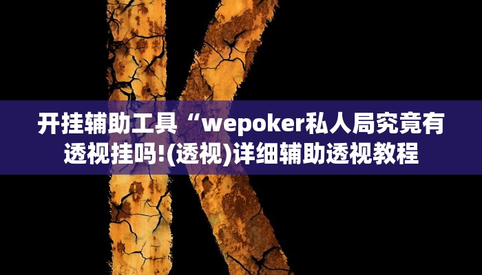 开挂辅助工具“wepoker私人局究竟有透视挂吗!(透视)详细辅助透视教程