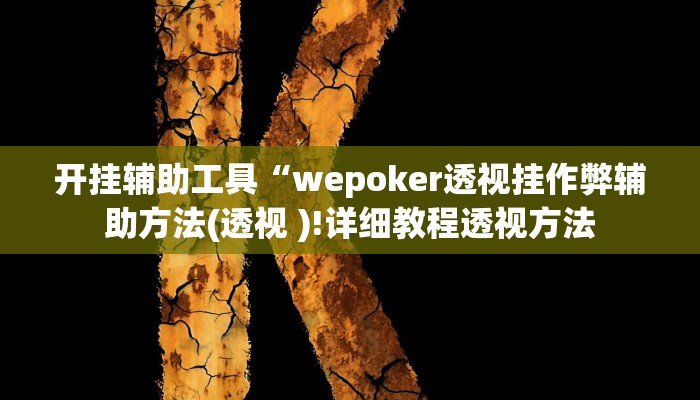 开挂辅助工具“wepoker透视挂作弊辅助方法(透视 )!详细教程透视方法