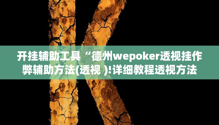 开挂辅助工具“德州wepoker透视挂作弊辅助方法(透视 )!详细教程透视方法