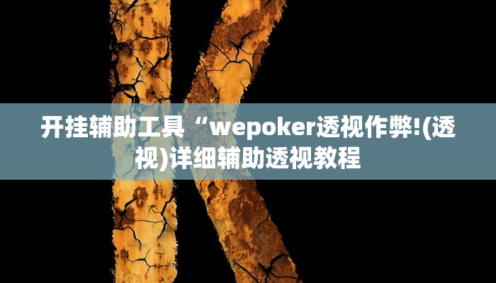 开挂辅助工具“wepoker透视作弊!(透视)详细辅助透视教程