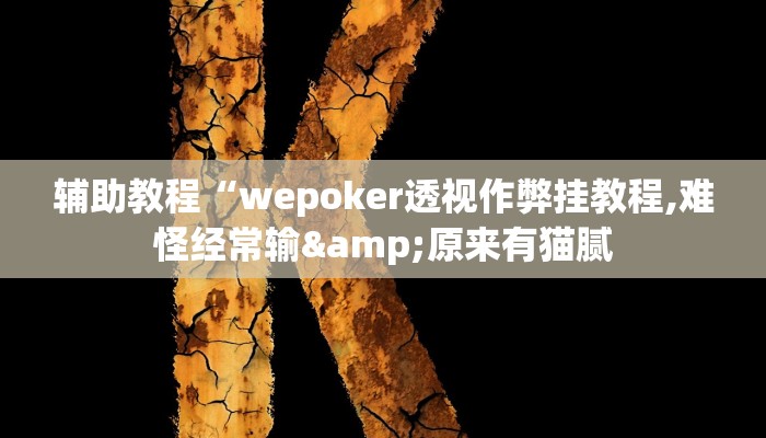 辅助教程“wepoker透视作弊挂教程,难怪经常输&原来有猫腻