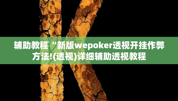 辅助教程“新版wepoker透视开挂作弊方法!(透视)详细辅助透视教程