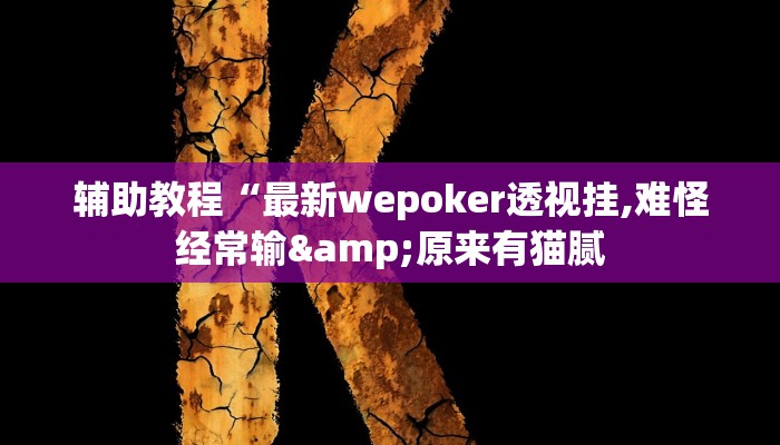 辅助教程“最新wepoker透视挂,难怪经常输&原来有猫腻