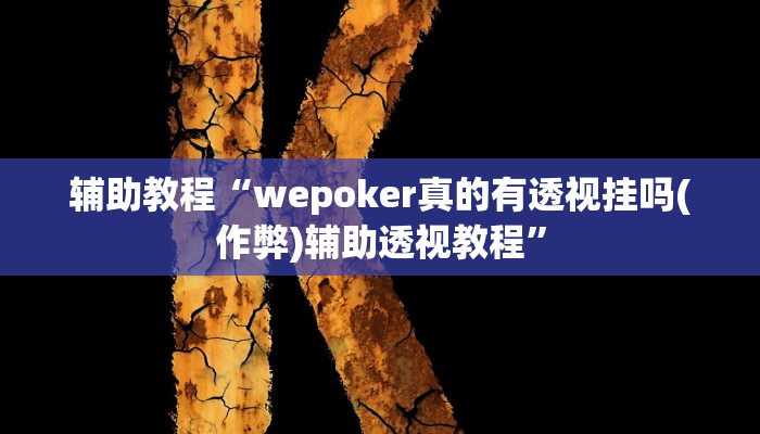 辅助教程“wepoker真的有透视挂吗(作弊)辅助透视教程”